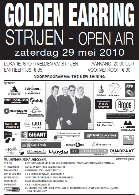 Golden Earring show poster May 29, 2010 Strijen